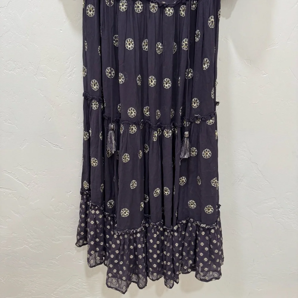 Free People Stella Maxi Midi Dress Women's Medium Sheer *No Slip